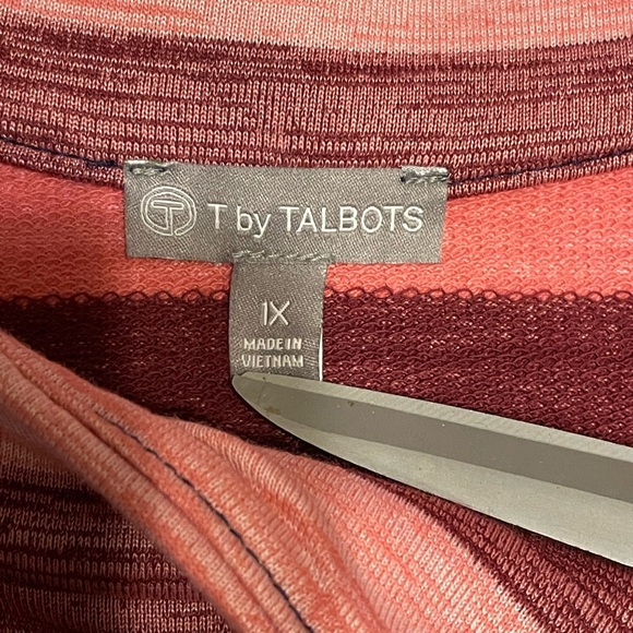 Talbots Zip Mock Neck Striped Sports Stretch Pullover Top Sz 1X - Picture 9 of 10